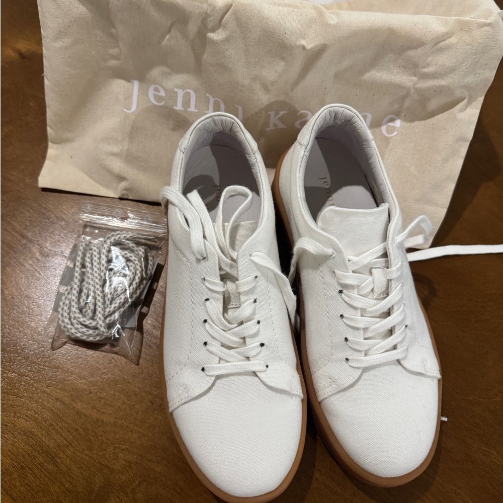 Jenni Kayne White Linen Sneakers